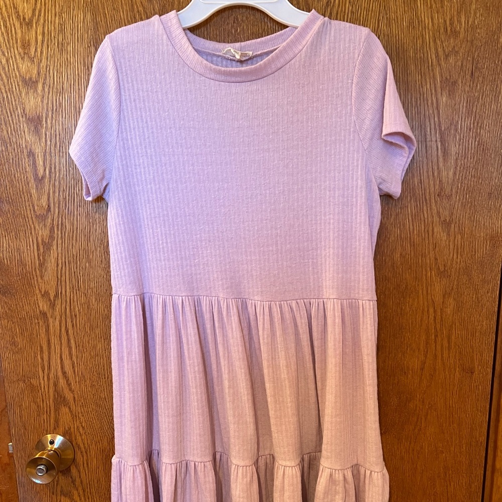 Short sleeve, pink, babydoll dress. Size L
